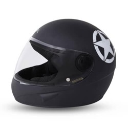 GoMechanic Anymal Series- Phoenix Full Face with Clear Visor Motorsports Helmet (Black)